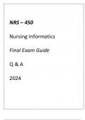 (GCU) NRS-450 NURSING INFORMATICS FINAL E(GCU) NRS-450 NURSING INFORMATICS FINAL EXAM GUIDE Q & A 2024.M GUIDE Q & A 2024.