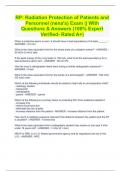 RP: Radiation Protection of Patients and Personnel (nena's) Exam || With Questions & Answers (100% Expert Verified- Rated A+)