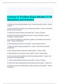 Culinary II ProStart Exam Review 17-18 Questions and Answers