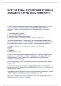 RCP 160 FINAL REVIEW QUESTIONS & ANSWERS RATED 100% CORRECT!!