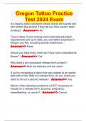 Oregon Tattoo Practice Test 2024 Exam