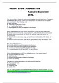 NREMT Exam Questions and Answers 2022