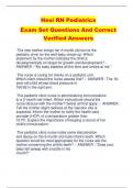 Hesi RN Pediatrics  Exam Set Questions And Correct  Verified Answers