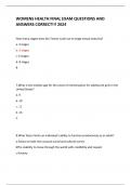 WOMENS HEALTH FINAL EXAM QUESTIONS AND  ANSWERS CORRECT!!! 2024