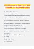 API 653 exam prep Closed book ONLY Questions and Answers 100% Pass