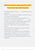 McKissock Basic Appraisal Principles I Final Exam Quiz 2024 Answers