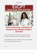 ExCPT Practice Exam Containing 120 Questions with Definitive Solutions 2024-2025