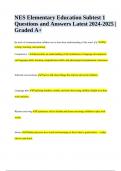 NES Elementary Education Subtest 1 Questions and Answers Latest 2024-2025 | Graded A+