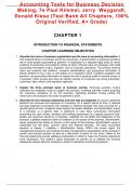 Test Bank for Accounting Tools for Business Decision Making 7th Edition By Paul Kimmel, Jerry Weygandt, Donald Kieso (All Chapters, 100% Original Verified, A+ Grade)