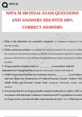 NFPA 58 180 FINAL EXAM QUESTIONS AND ANSWERS 2024 WITH 100% CORRECT ANSWERS