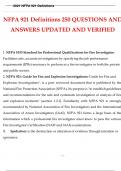 NFPA 921 Definitions 250 QUESTIONS AND ANSWERS UPDATED AND VERIFIED