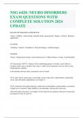 NSG 6420: NEURO DISORDERS EXAM QUESTIONS WITH  COMPLETE SOLUTION 2024  UPDATE