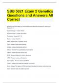 SBB 5621 Exam 2 Genetics Questions and Answers All Correct (1)