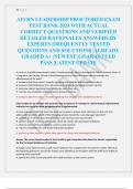 ATI RN LEADERSHIP PROCTORED EXAM  TEST BANK 2024 WITH ACTUAL  CORRECT QUESTIONS AND VERIFIED  DETAILED RATIONALES ANSWERS BY  EXPERTS |FREQUENTLY TESTED  QUESTIONS AND SOLUTIONS |ALREADY  GRADED A+ |NEWEST |GUARANTEED  PASS |LATEST UPDATE