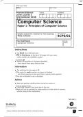 Specimen Question Paper - Paper 1 Edexcel Computer Science IGCSE