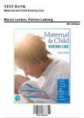 Test Bank: Maternal and Child Nursing Care 6th Edition by London - Ch. 1-57, 9780136860099, with Rationales