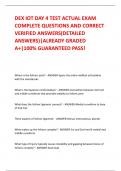 DEX IOT DAY 4 TEST ACTUAL EXAM COMPLETE QUESTIONS AND CORRECT VERIFIED ANSWERS(DETAILED ANSWERS)|ALREADY GRADED A+|100% GUARANTEED PASS!