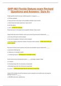 GHP 482 Florida Statues exam Revised Questions and Answers / Sure A+