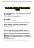 Aviation Terminology Syllabus II Exam