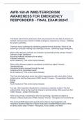 AWR-160-W WMD/TERRORISM AWARENESS FOR EMERGENCY RESPONDERS - FINAL EXAM 2024!!