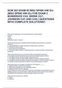 SCM 303 EXAM #3 MSU SPINK HW Q's (MSU SPINK HW Q's FOR EXAM 3 BOWERSOX Ch5, SWINK Ch7, JOHNSON CH1 AND CH2.) QUESTIONS WITH COMPLETE SOLUTIONS!!