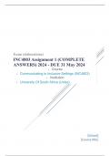 Exam (elaborations) INC4803 Assignment 1 (COMPLETE ANSWERS) 2024 - DUE 31 May 2024 •	Course •	Communicating in Inclusive Settings (INC4803) •	Institution •	University Of South Africa (Unisa) •	Book •	Teaching Students with Special Needs in Inclusive Setti