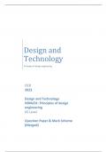 OCR 2023 Design and Technology H004/01: Principles of design engineering AS Level Question Paper & Mark Scheme (Merged