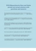 2024 Massachusetts fines and limits permit test actual solution with questions and answers.