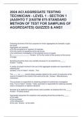 2024 ACI AGGREGATE TESTING TECHNICIAN - LEVEL 1 - SECTION 1 (AASHTO T 2/ASTM 075 STANDARD METHON OF TEST FOR SAMPLING OF AGGREGATES) QUIZZES & ANS!!