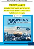 Solution Manual For Business Law: Text & Exercises, 10th Edition by Roger LeRoy Miller, William E. Hollowell, Verified Chapters 1 - 43, Complete Newest Version