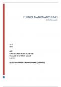 OCR 2023 GCE FURTHER MATHEMATICS B MEI Y422/01: STATISTICS MAJOR A LEVEL QUESTION PAPER & MARK SCHEME (MERGED)