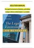 Solution Manual For The Legal Environment of Business, 14th Edition by Roger E. Meiners, Verified Chapters 1 - 22 Complete, Newest Version