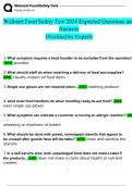 Walmart Food Safety Test Exam2024 Expected Questions and Answers (Verified by Expert)