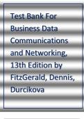 Test Bank For Business Data Communications and Networking, 13th Edition by FitzGerald, Dennis, Durcikova