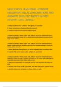 NEW SCHOOL LEADERSHIP LICENSURE ASSESSMENT (SLLA) 6990 QUESTIONS AND ANSWERS 2024/2025 PASSED IN FIRST ATTEMPT 100% CORRECT