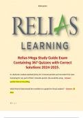 Relias Mega Study Guide Exam Containing 367 Quizzes with Correct Solutions 2024-2025. 