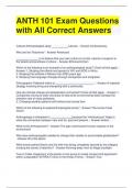 ANTH 101 Exam Questions with All Correct Answers