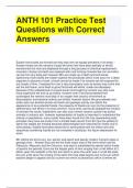 ANTH 101 Practice Test Questions with Correct Answers