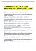 Anthropology 101 2024 Exam Questions and Answers All Correct