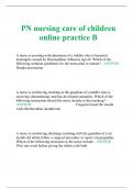 PN nursing care of children online practice B