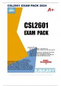 CSL2601 EXAM PACK 2024 CSL2601 EXAM PACK 2024