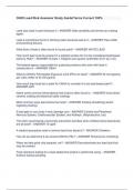 OHIO Lead Risk Assessor Study Guide/Terms Correct 100%   Lead was used in paint because it - ANSWER Adds durability and serves as a drying agent.  Lead is sometimes found in drinking water because lead is in - ANSWER Pipe solder and plumbing fixtures.  Wh