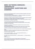 NBRC KETTERING SEMINARS - THERAPEUTIC PROCEDURES .QUESTIONS AND ANSWERS.