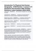 Introduction To Physical And Human Geography - D199 Section 1 Lesson 5-11 Questions And Answers With Verified Solutions Latest Updated (2024-2025)