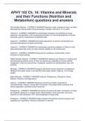 APHY 102 Chapter 18 Nutrition and Metabolism Written Exam Questions and Answers 100% correct answers BUNDLE!!!!