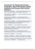 Introduction To Physical And Human Geography –Wgu D199 Climate Change Questions And Answers With Verified Solutions 