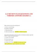 LAT REVIEW EXAM QUESTIONS AND VERIFIED ANSWERS GRADED A+