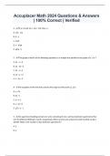 Accuplacer Math 2024 Questions & Answers  | 100% Correct | Verified