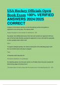 BEST REVIEW USA Hockey Officials Open Book Exam 100% VERIFIED  ANSWERS 2024/2025  CORRECT