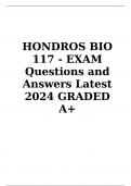 HONDROS BIO 117 - EXAM Questions and Answers Latest 2024 GRADED A+